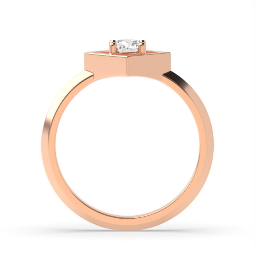 4 Prong Round Rose Gold Open square minimalist Minimalist Engagement Rings