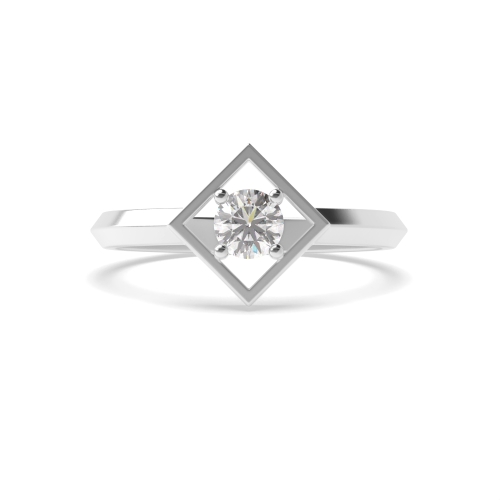 4 Prong Round Open square minimalist Minimalist Engagement Rings