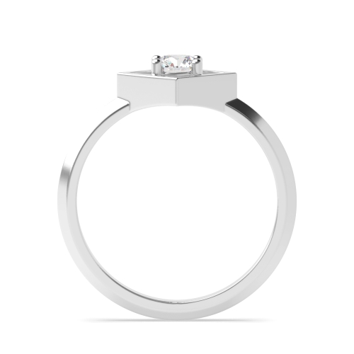 4 Prong Round Open square minimalist Minimalist Engagement Rings