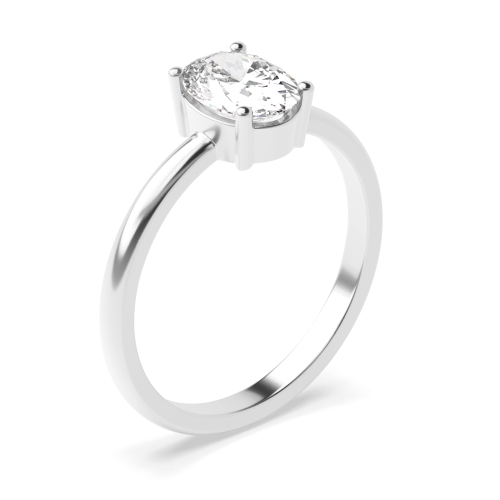 4 Prong Oval Solitaire Engagement Rings