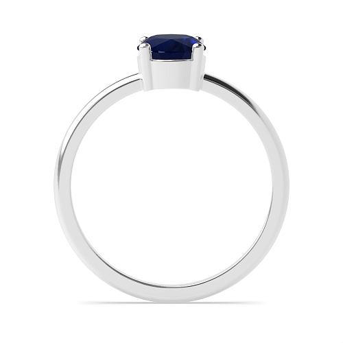 Oval luminous Blue Sapphire Minimalist Engagement Rings