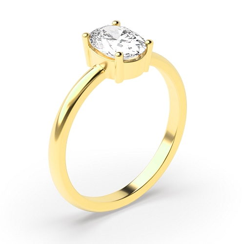 Oval Yellow Gold luminous Engagement Rings