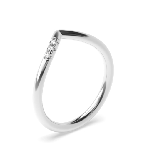 Pave Setting Wishbone Delicate Womens Lab Grown Diamond Wedding Rings