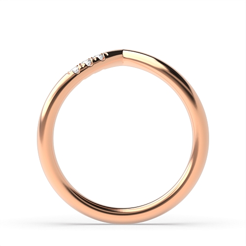 Pave Setting Round Rose Gold Wishbone delicate wedding Eternity Wedding Rings & Bands