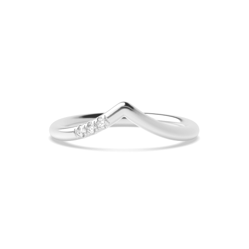 Pave Setting Round Wishbone Delicate Eternity Wedding Band