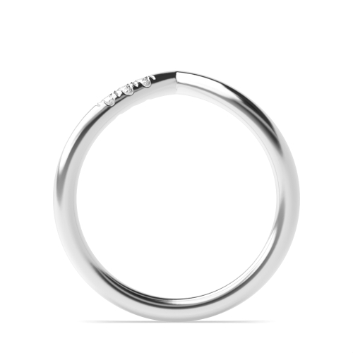 Pave Setting Round Wishbone Delicate Eternity Wedding Band