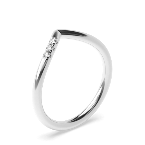 Pave Setting Round White Gold Wishbone delicate wedding Wedding Rings & Bands