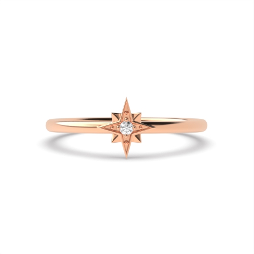 4 Prong Round Rose Gold Solitaire Diamond Ring