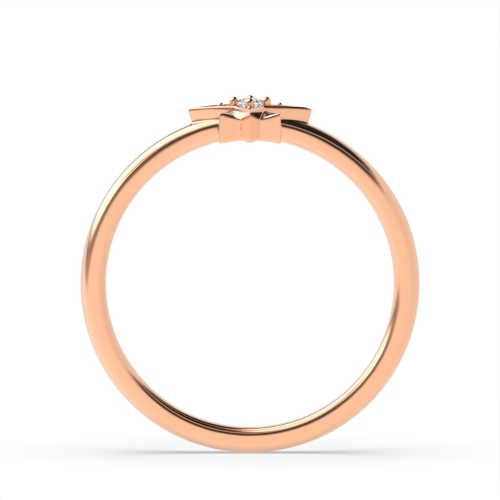 4 Prong Round Rose Gold Solitaire Diamond Ring