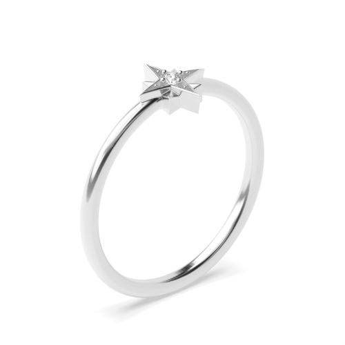 Star Look Minimalist Solitaire Diamond Engagement Rings