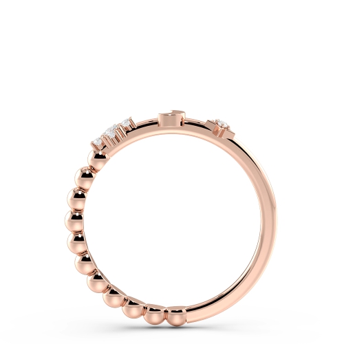 4 Prong Round Rose Gold Moon - star Eternity Diamond Rings