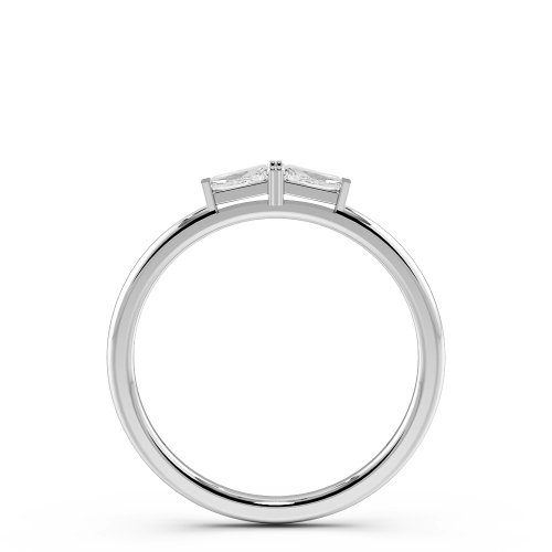 4 Prong Baguette Two Horizontal Minimalist Engagement Ring