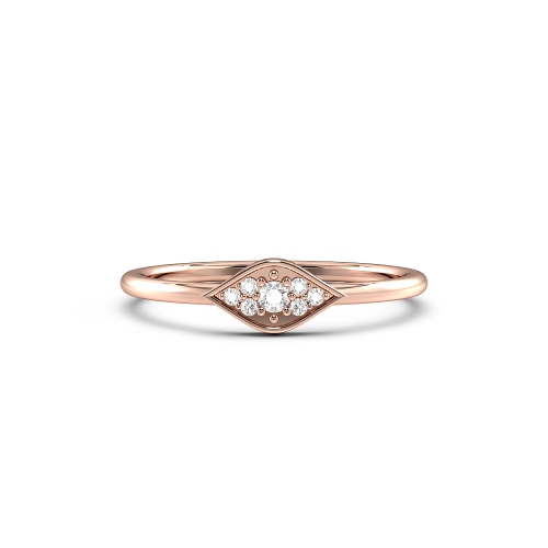 Pave Setting Round Rose Gold Eye minimalist Minimalist Engagement Rings