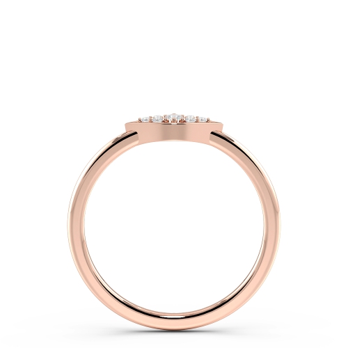 Pave Setting Round Rose Gold Eye minimalist Minimalist Engagement Rings