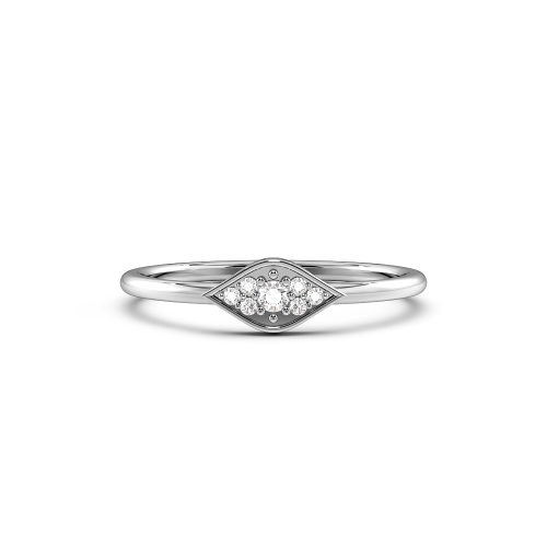 Pave Setting Round Platinum Eye minimalist Promise Engagement Rings