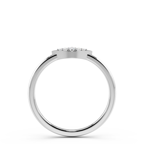 Pave Setting Round Platinum Eye minimalist Promise Engagement Rings