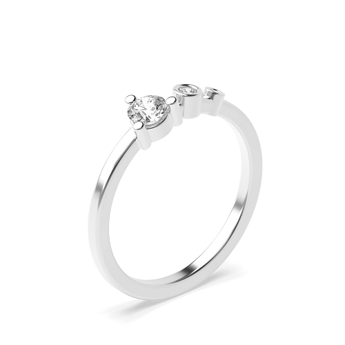 4 Prong Round Graduating Trilogy Engagement Rings