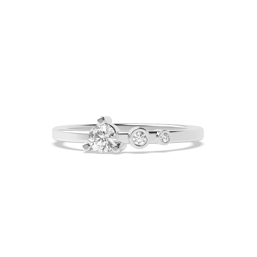 4 Prong Round Graduating Trilogy Engagement Rings