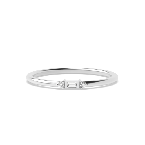 4 Prong Baguette Petit Lab Grown Diamond Minimalist Engagement Ring