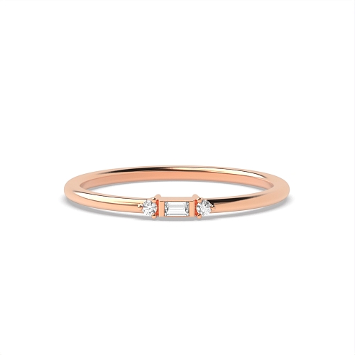 Rose Gold Baguette petit Engagement Rings
