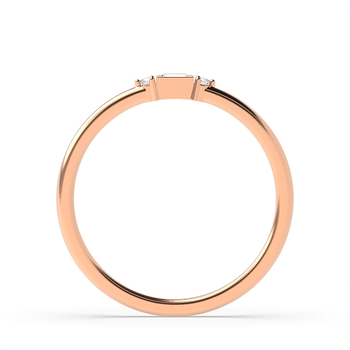 Rose Gold Baguette petit Engagement Rings