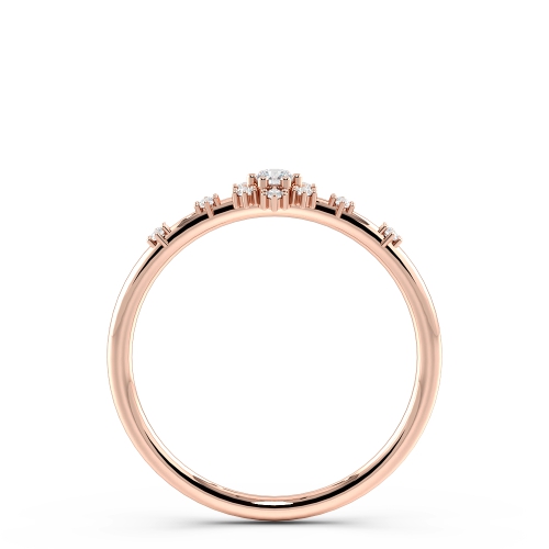 4 Prong Round Rose Gold Minimalist Diamond Ring
