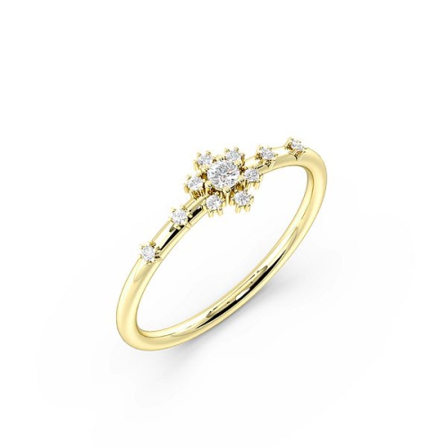 Buy Round 4 Prong Minimalist Halo Designer Diamond Ring - Abelini