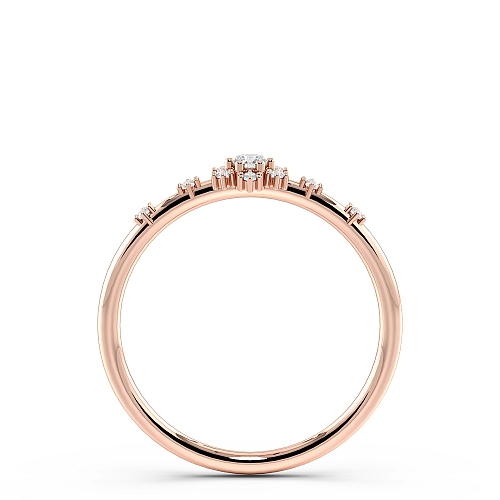 Round Rose Gold halo Minimalist Engagement Rings