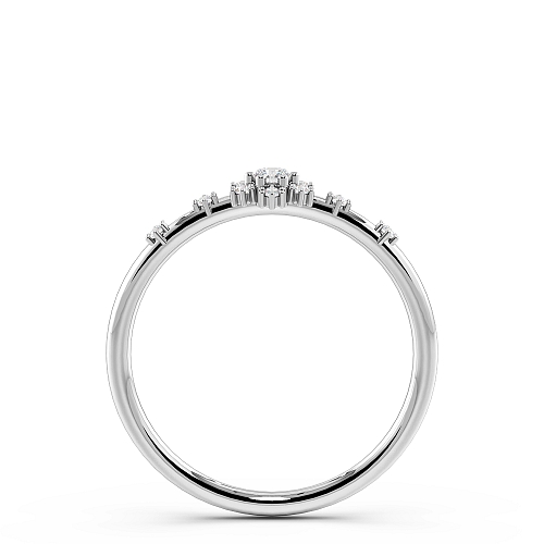 Round Platinum Minimalist halo Promise Engagement Rings