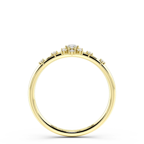 Round Yellow Gold Minimalist halo Engagement Rings