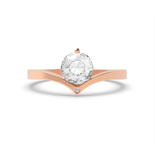 Delicate Wishbone Solitaire Diamond Engagement Rings