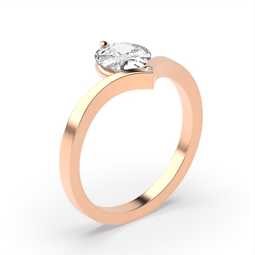 Round Rose Gold Delicate wishbone Minimalist Engagement Rings