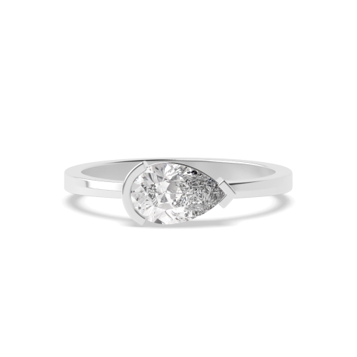 Prong Pear Vertical Solitaire Engagement Ring