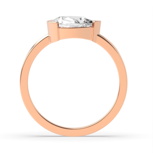 Prong Pear Rose Gold Vertical Minimalist Engagement Rings