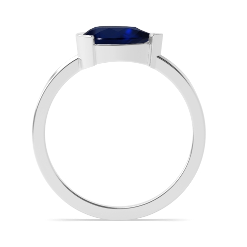 Prong Pear Vertical Blue Sapphire Minimalist Engagement Rings