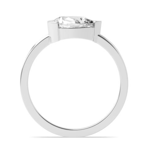 Prong Pear Vertical Minimalist Engagement Rings