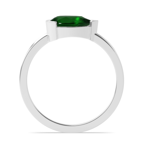 Prong Pear Vertical Emerald Unusual Engagement Rings