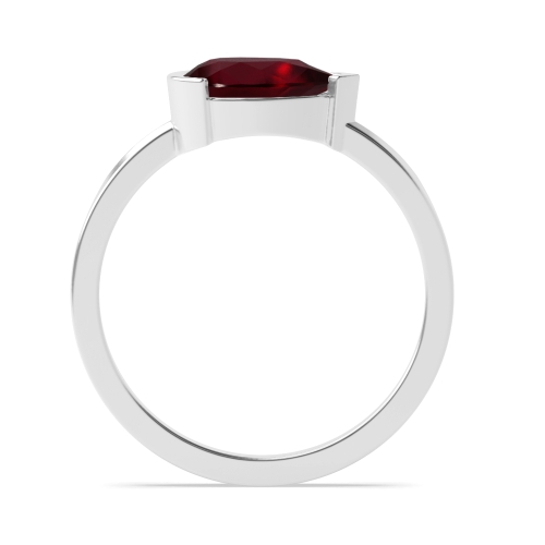 Prong Pear Vertical Ruby Engagement Rings