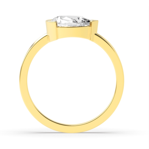Prong Pear Yellow Gold Vertical Unique Engagement Rings