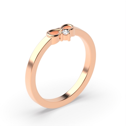 4 Prong Round Rose Gold Infinity Minimalist Engagement Rings