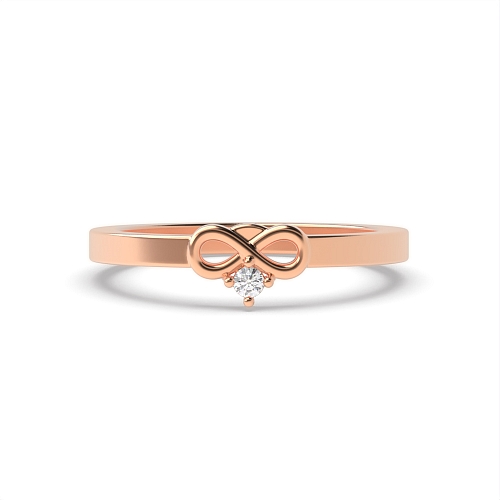 4 Prong Round Rose Gold Infinity Minimalist Engagement Rings