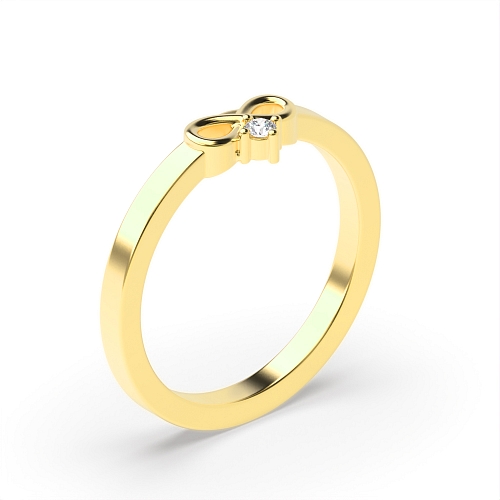 4 Prong Round Yellow Gold Infinity Engagement Rings