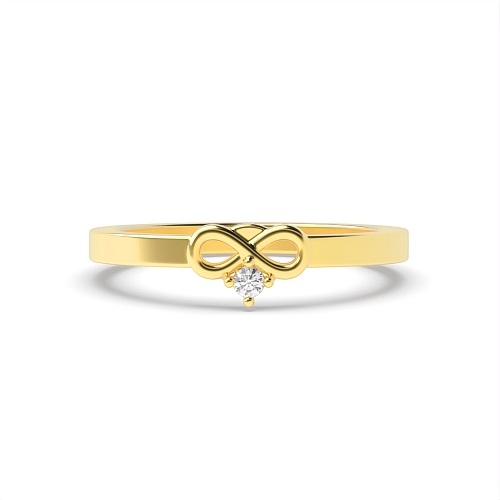 4 Prong Round Yellow Gold Infinity Engagement Rings