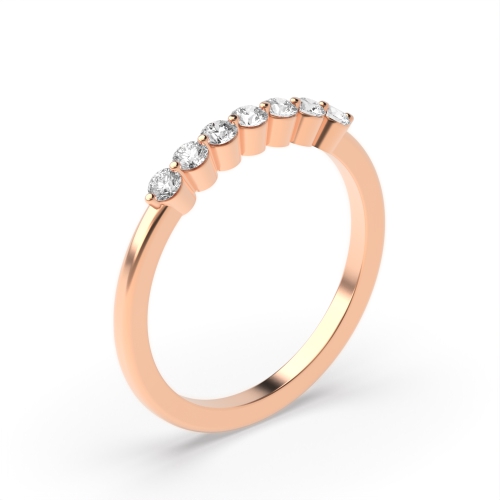 4 Prong Round Rose Gold Delicate promise Eternity Diamond Rings