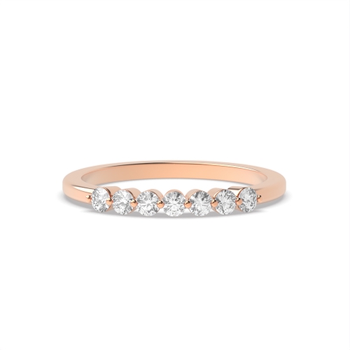 4 Prong Round Rose Gold Delicate promise Eternity Diamond Rings
