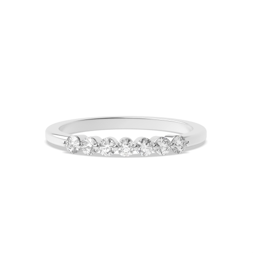 4 Prong Round Platinum Delicate promise Eternity Diamond Rings