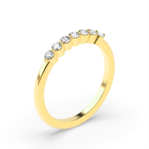 4 Prong Round Yellow Gold Delicate promise Eternity Diamond Rings