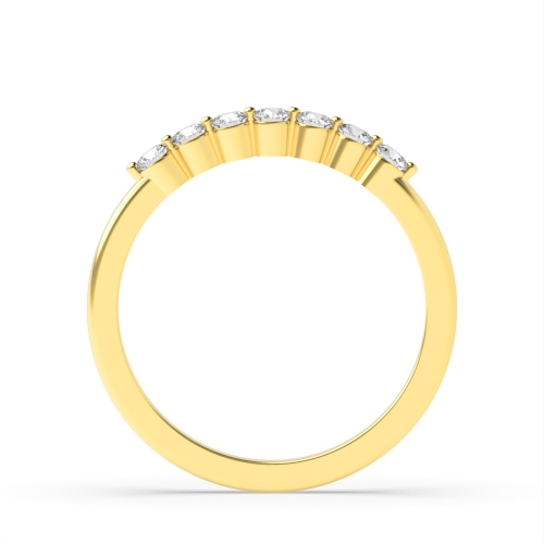 4 Prong Round Yellow Gold Delicate promise Eternity Diamond Rings