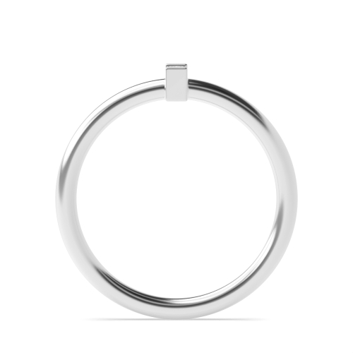 Channel Setting Baguette Vertical Minimalist Solitaire Engagement Ring