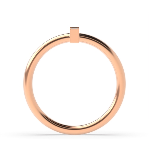 Channel Setting Baguette Rose Gold Vertical minimalist Engagement Rings